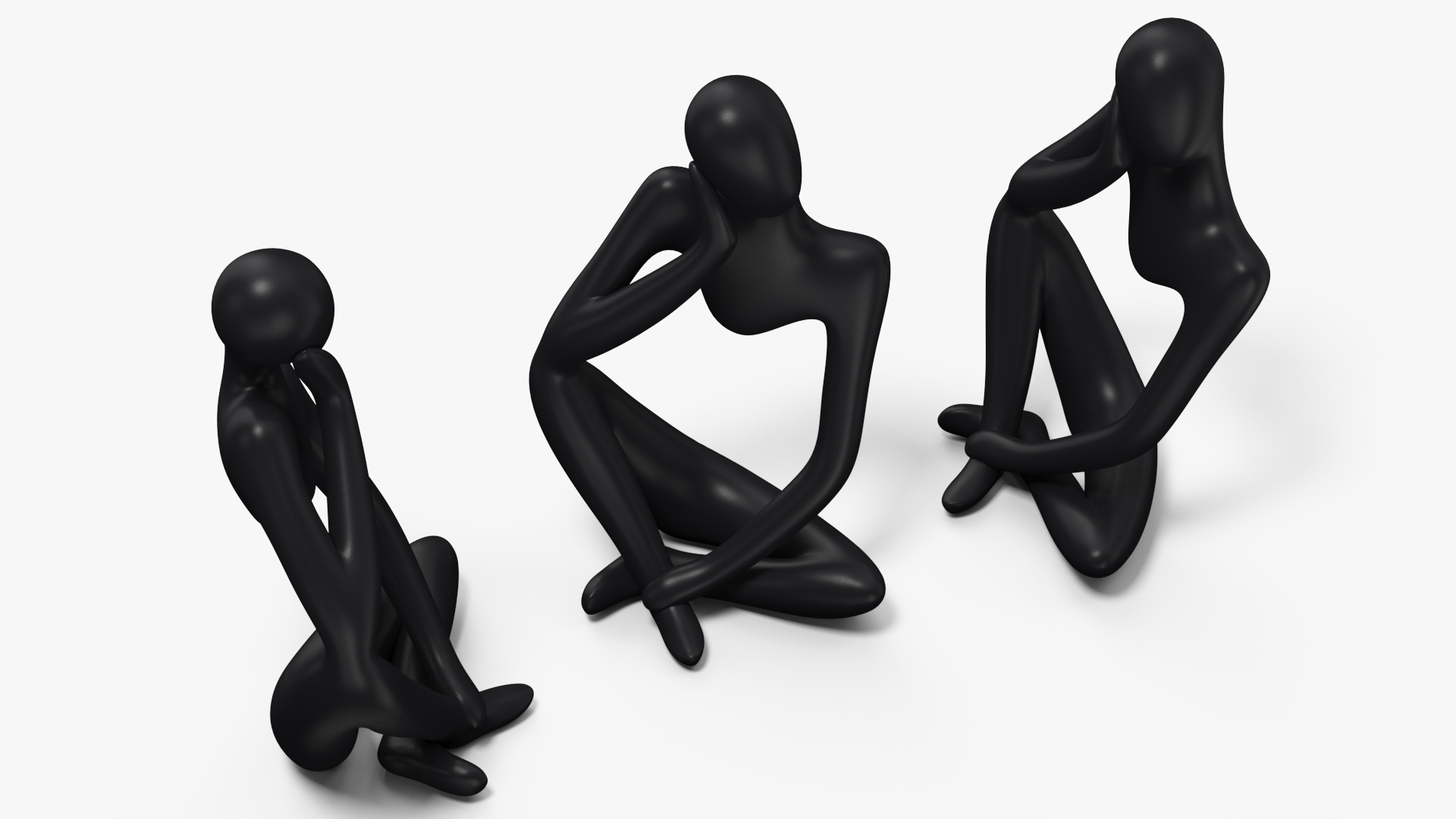 Abstract Human Figure Black 3D