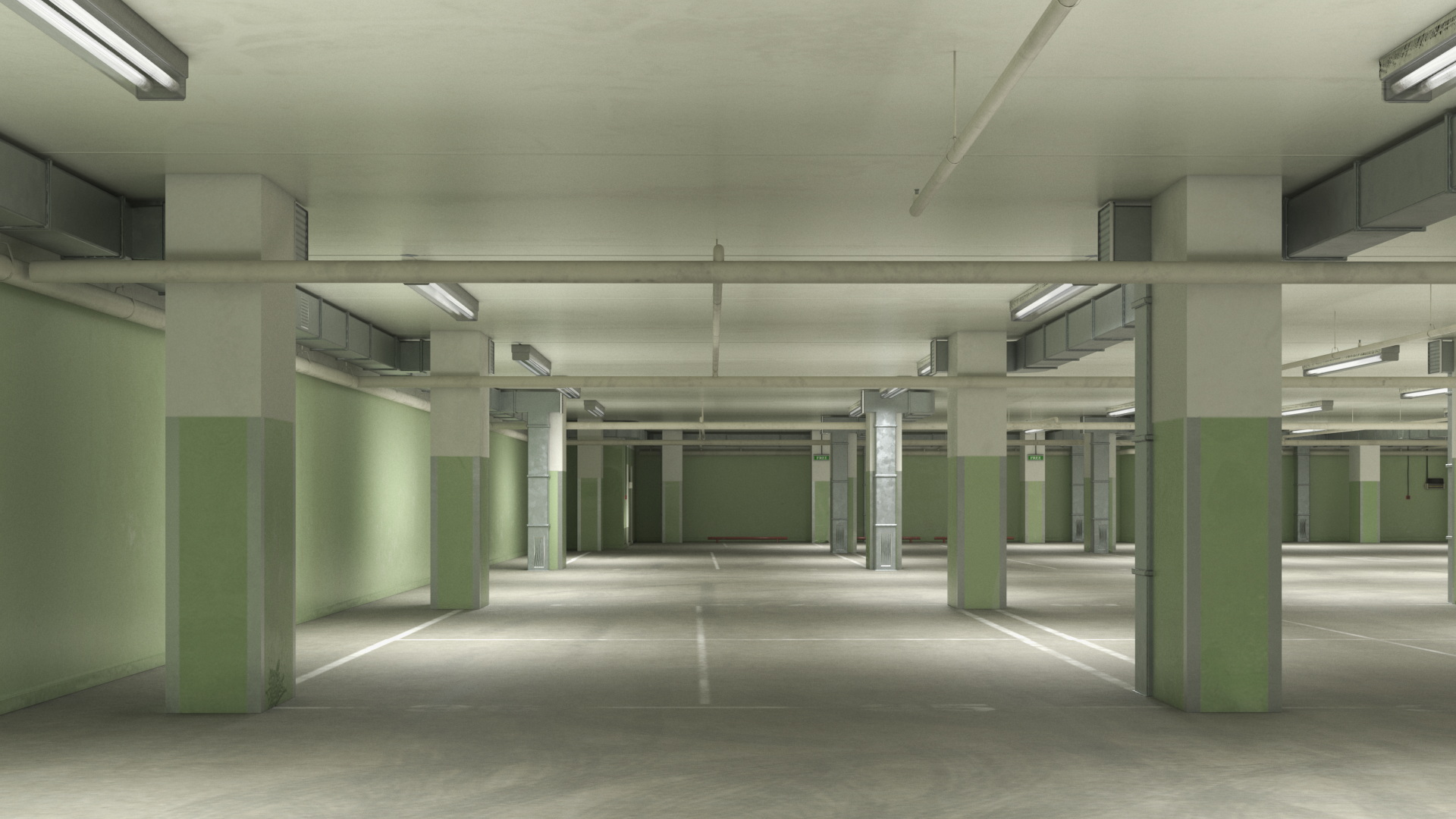 Underground Parking Garage Game Ready, view 5