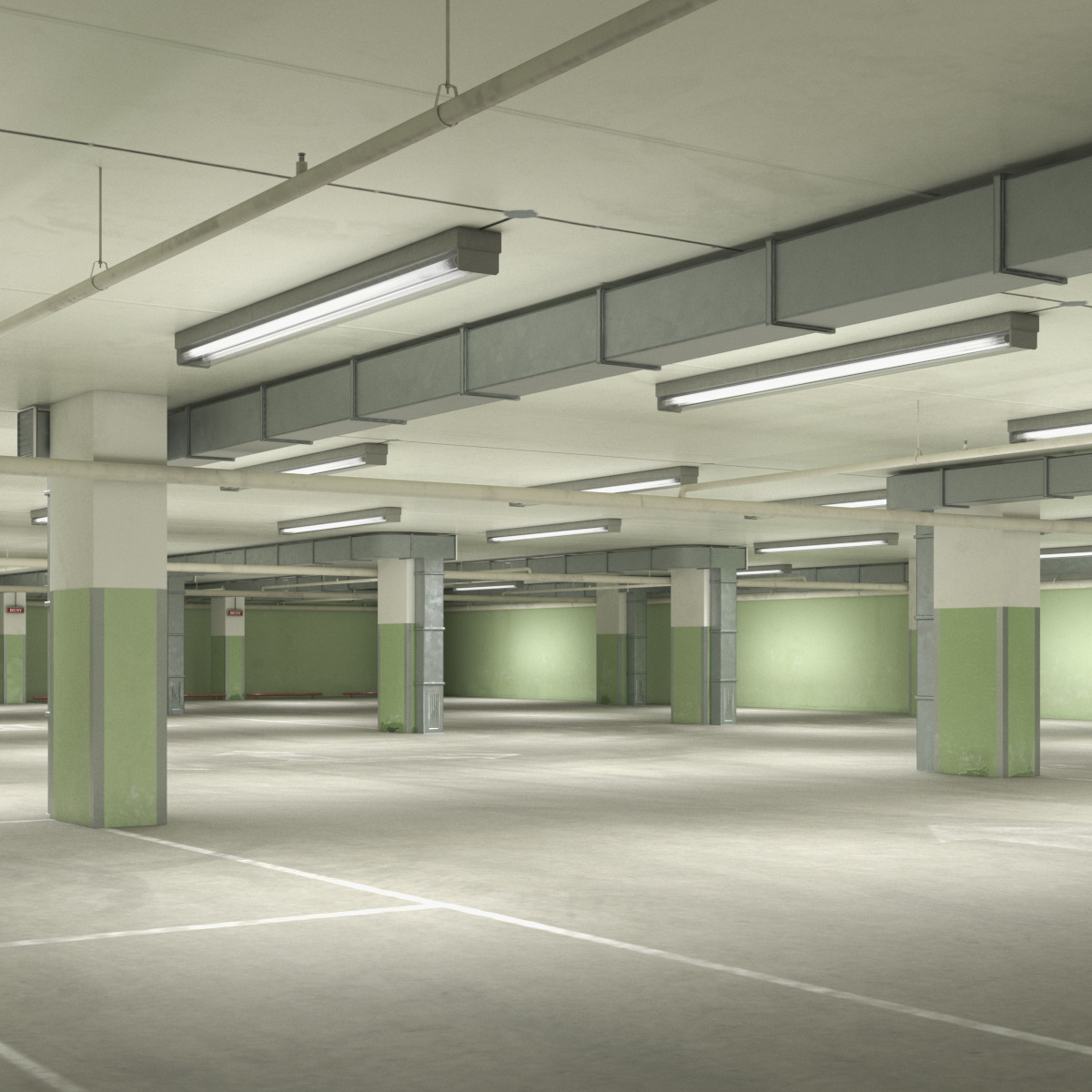 Underground Parking Garage Game Ready