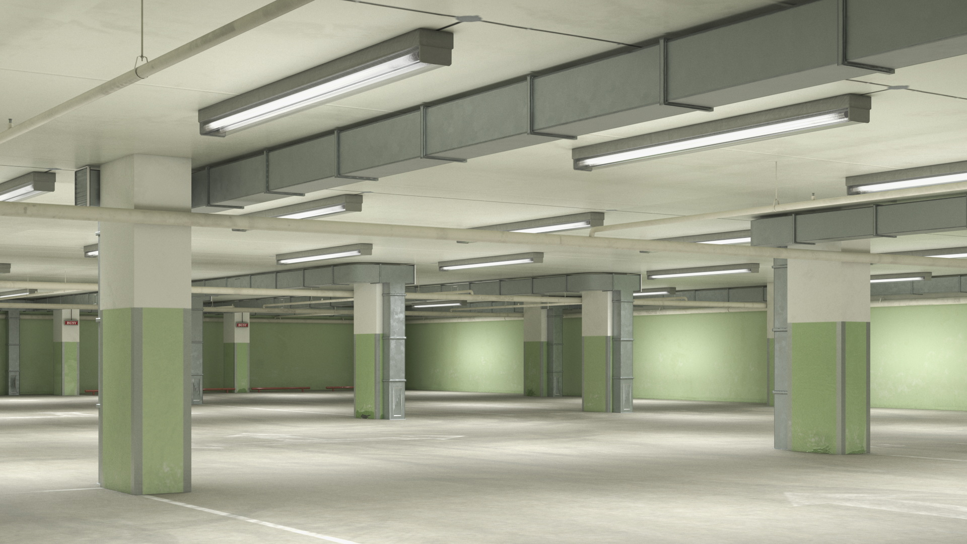 Underground Parking Garage Game Ready