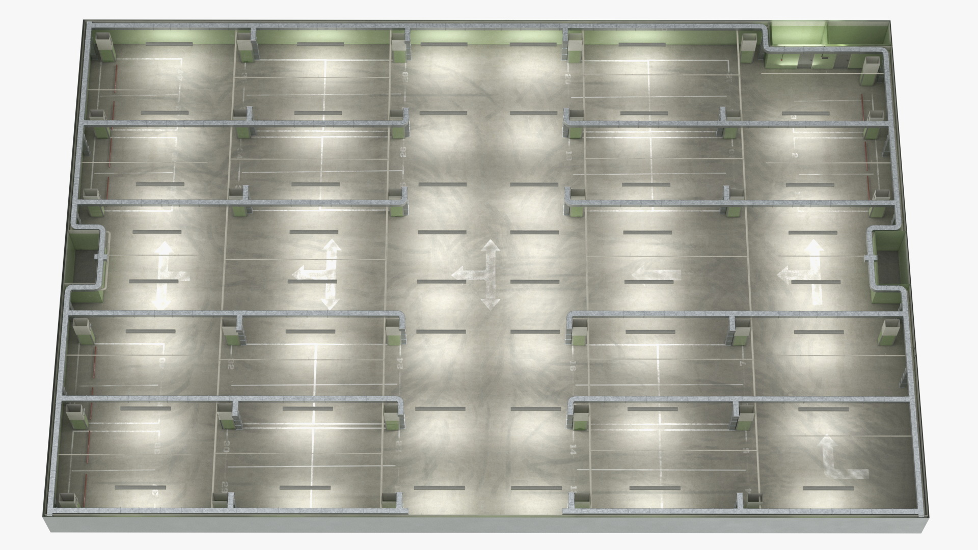 Underground Parking Garage Game Ready, view 8