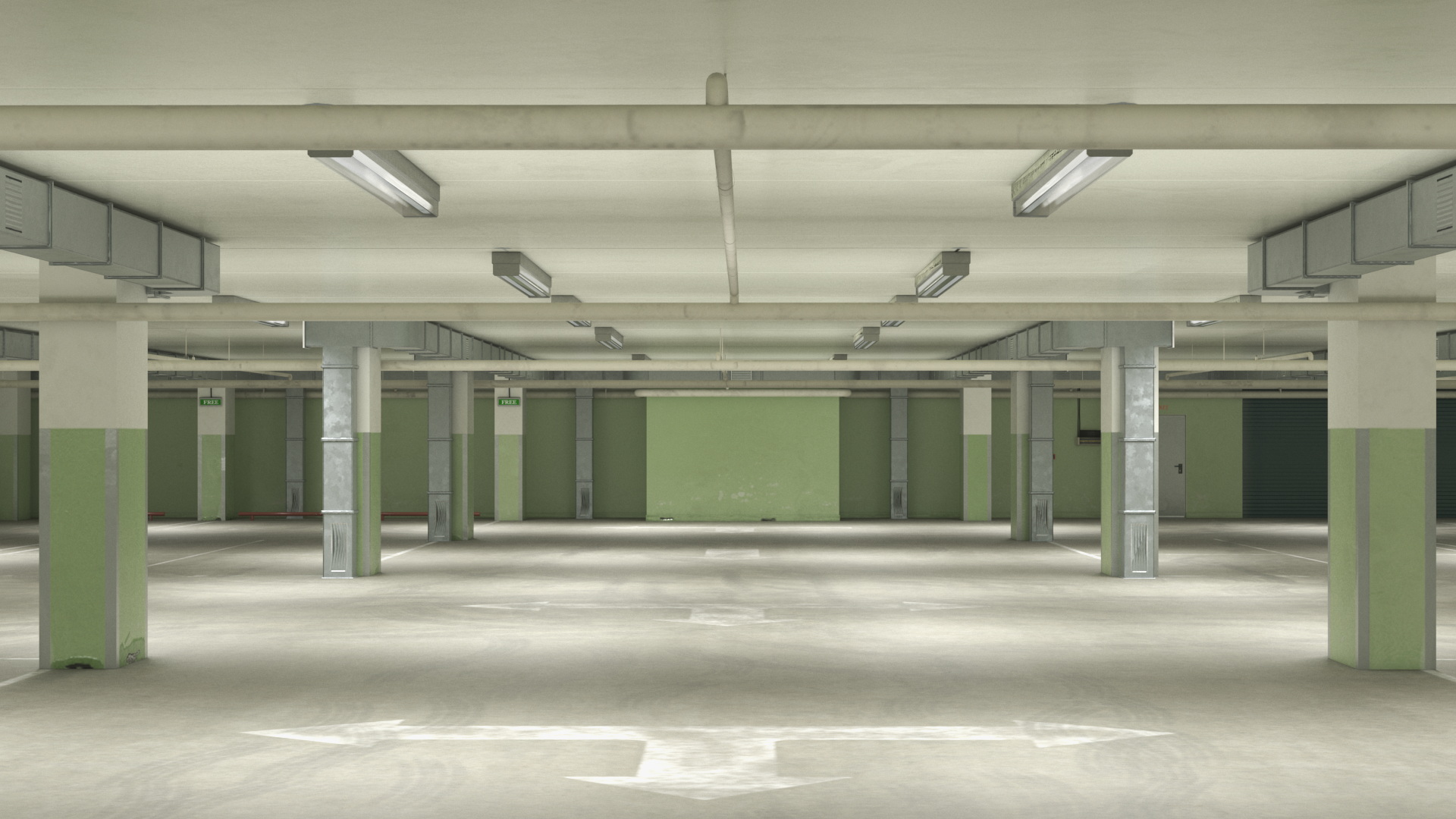 Underground Parking Garage Game Ready, view 2