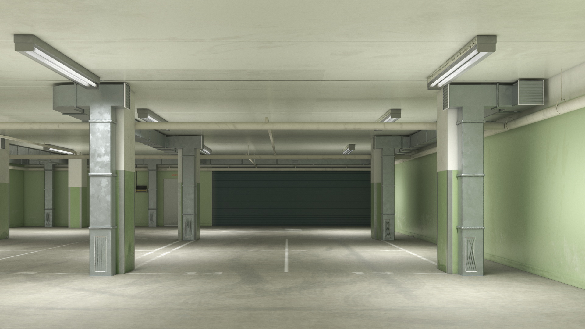 Underground Parking Garage Game Ready, view 4