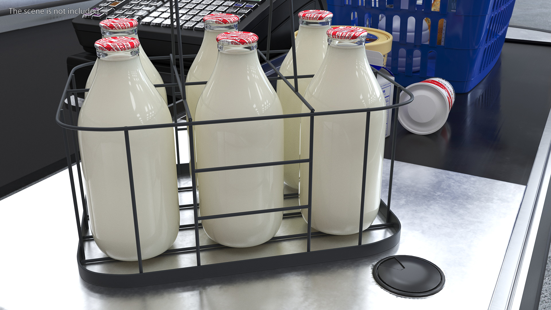 3D Semi-Skimmed Milk Bottles with Foil Top in Carrying Case