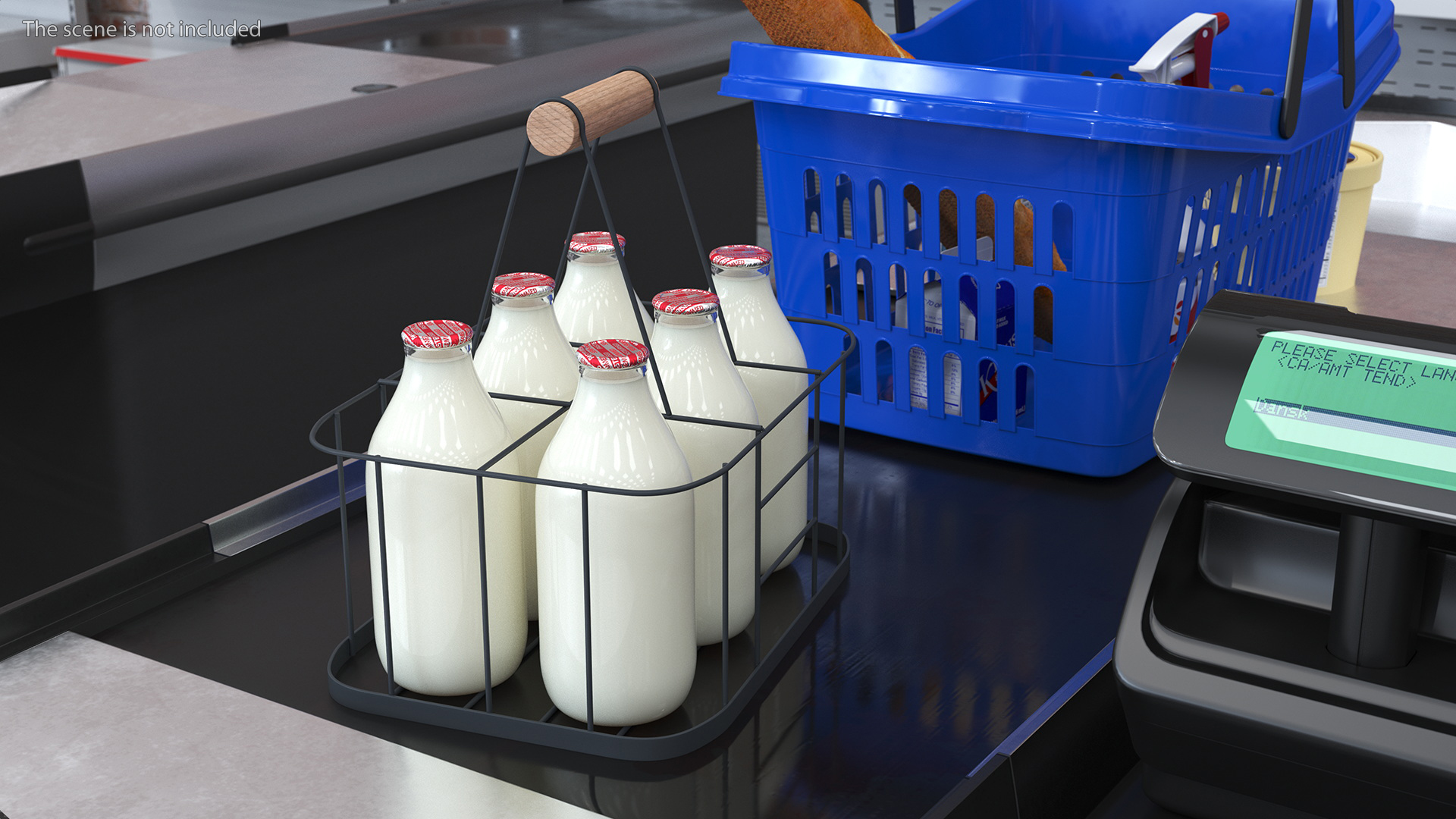 3D Semi-Skimmed Milk Bottles with Foil Top in Carrying Case
