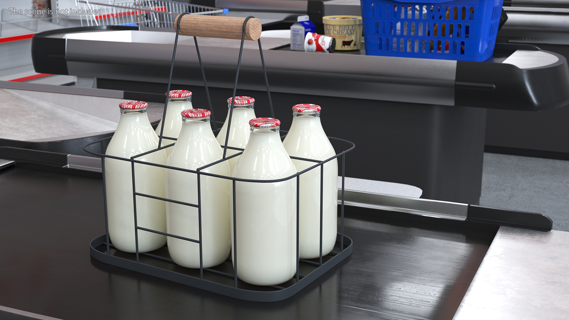 3D Semi-Skimmed Milk Bottles with Foil Top in Carrying Case