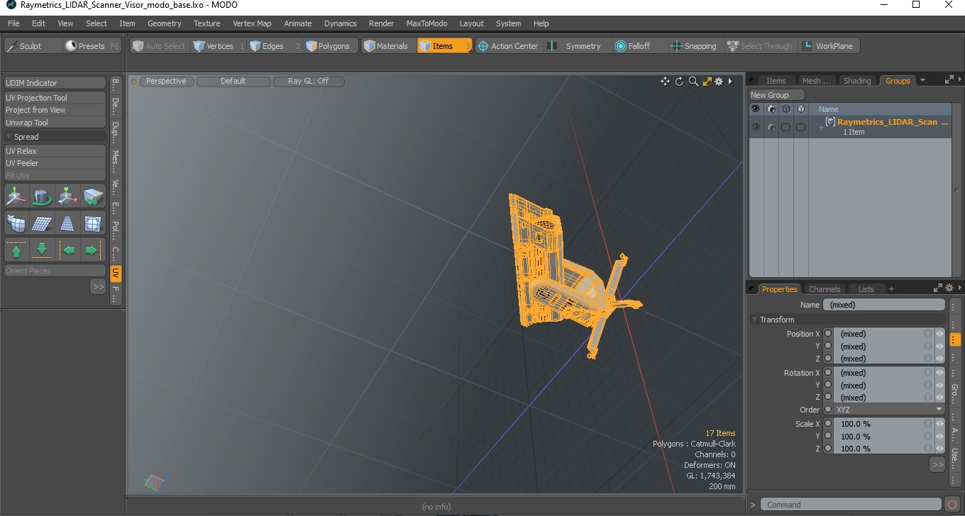 3D model Raymetrics LIDAR Scanner Visor