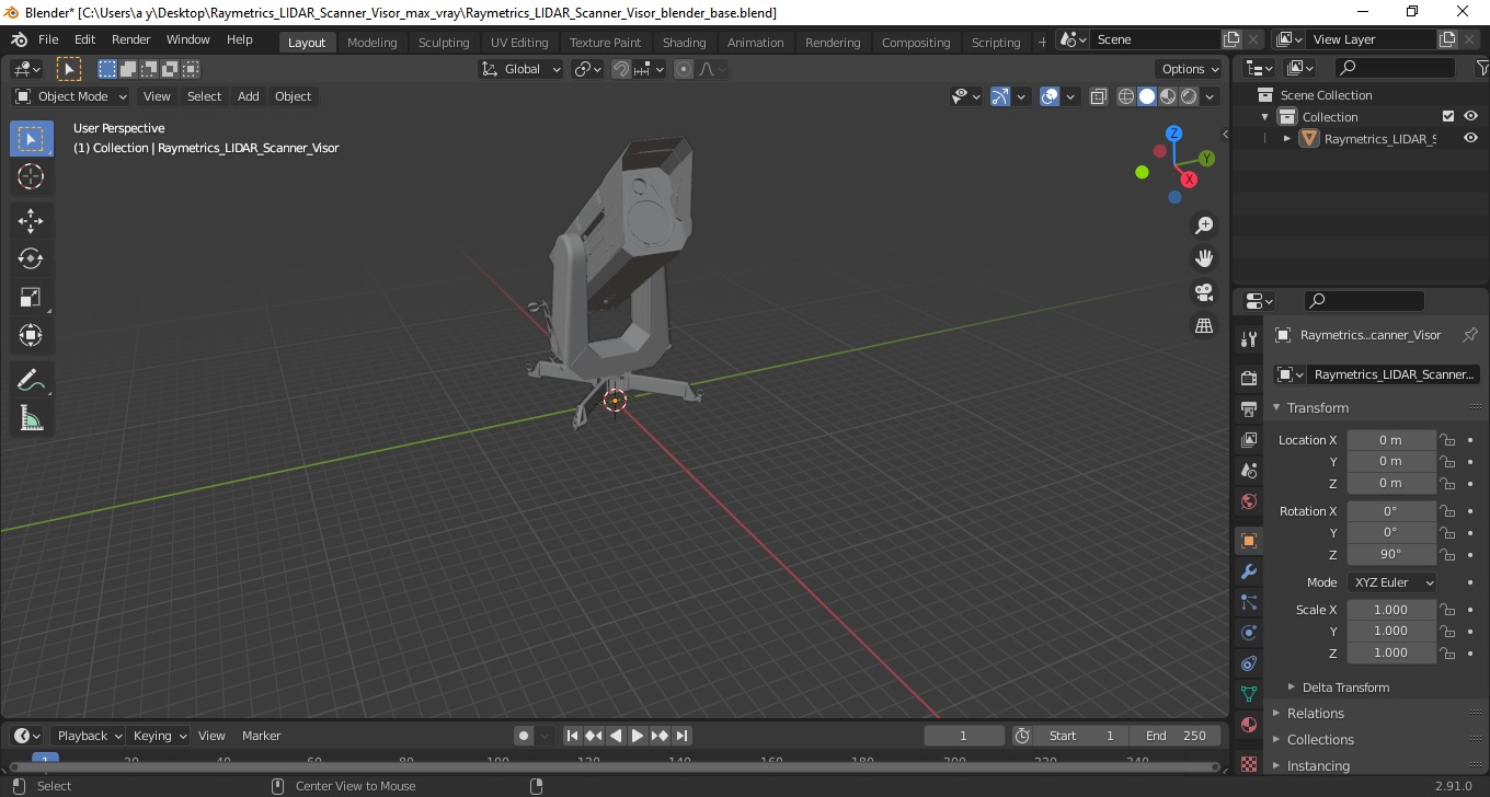 3D model Raymetrics LIDAR Scanner Visor