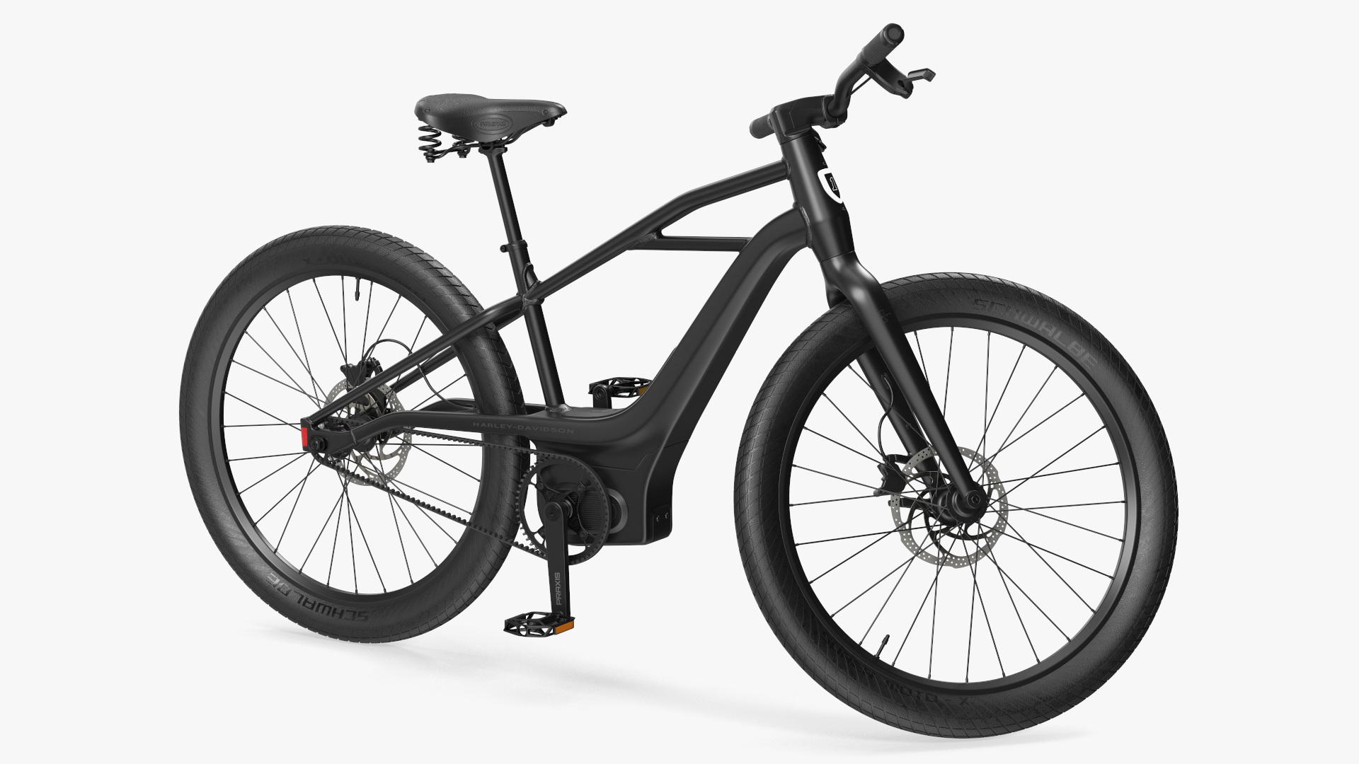 Electric Bike Harley Davidson Black Rigged 3D