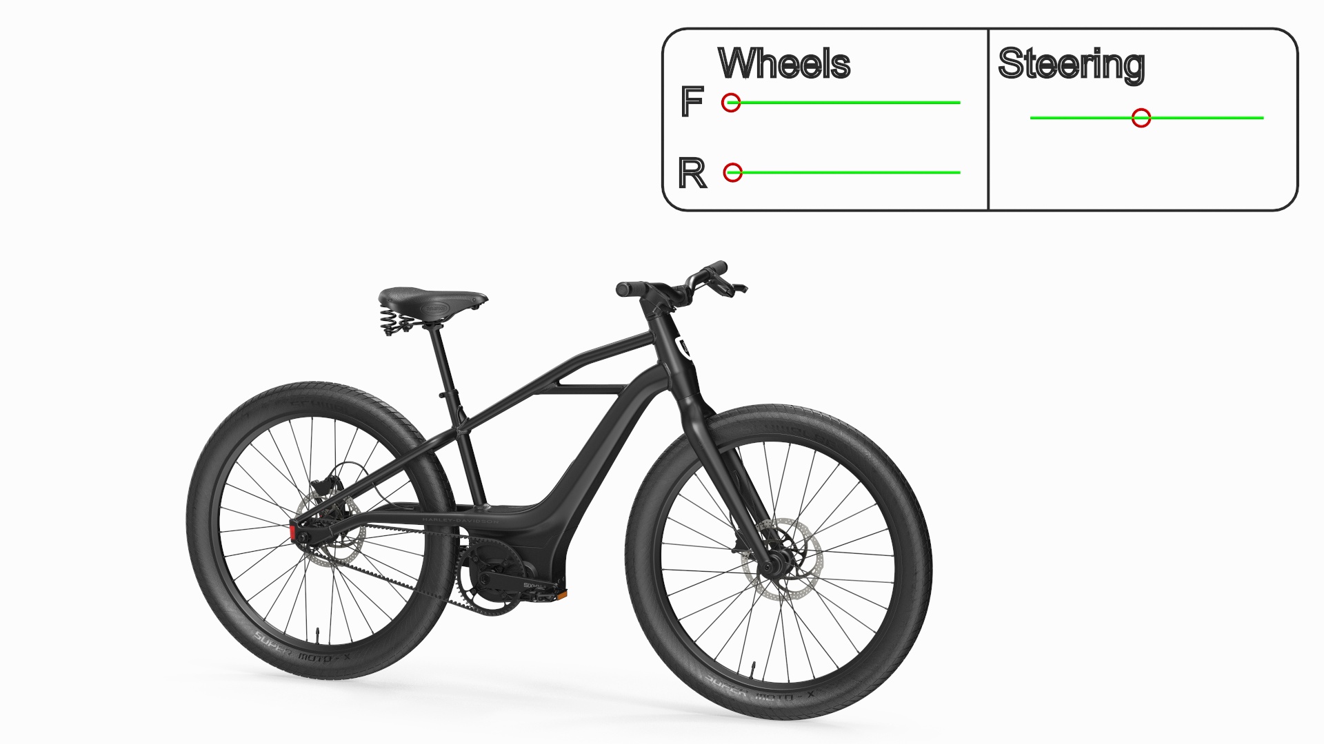 Electric Bike Harley Davidson Black Rigged 3D