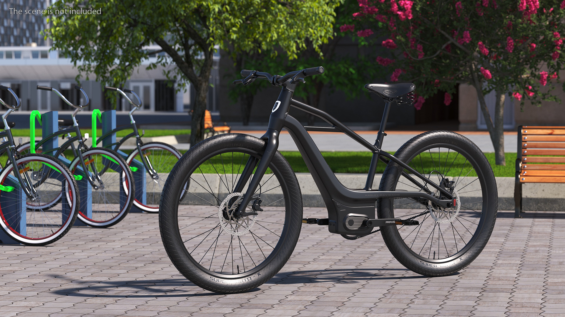 Electric Bike Harley Davidson Black Rigged 3D