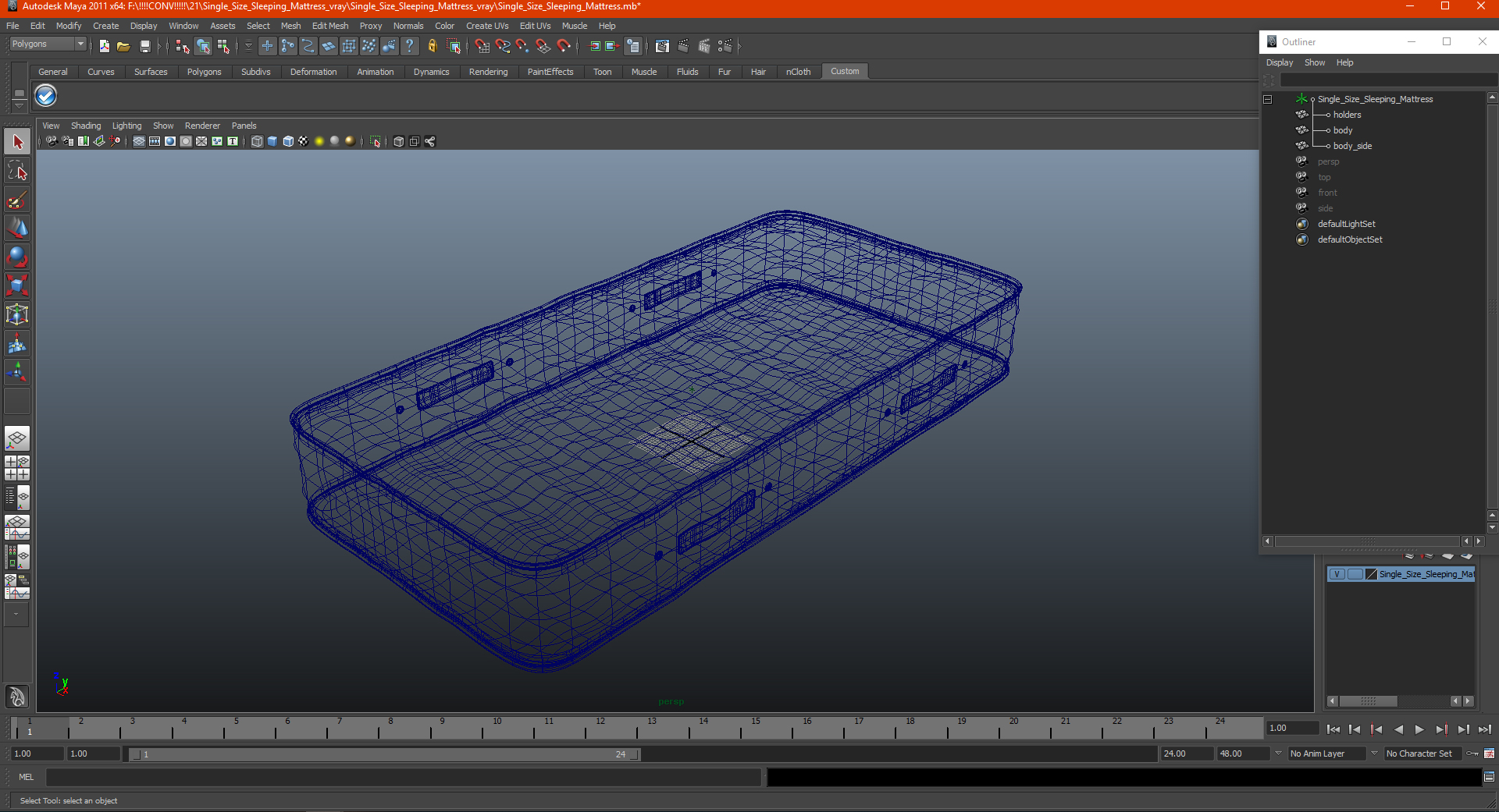 Single Size Sleeping Mattress 3D model