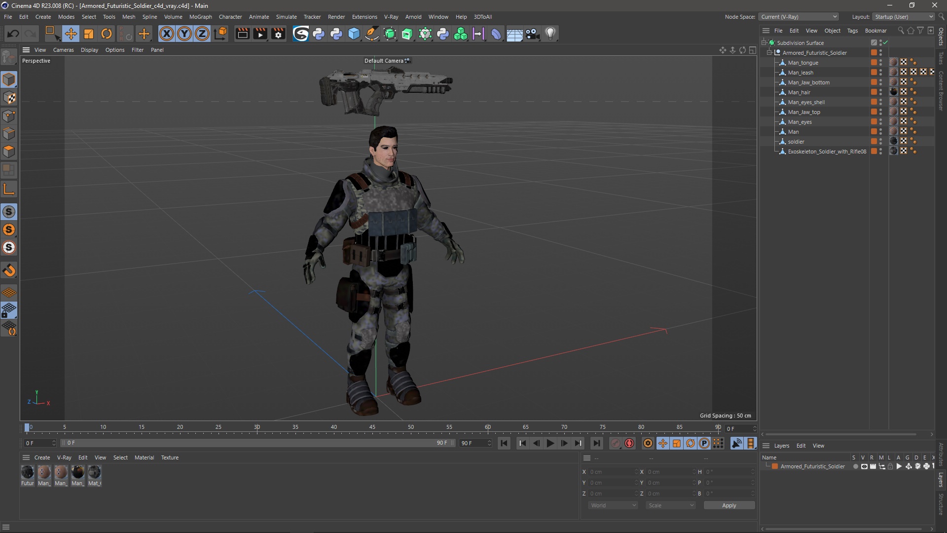 3D Armored Futuristic Soldier