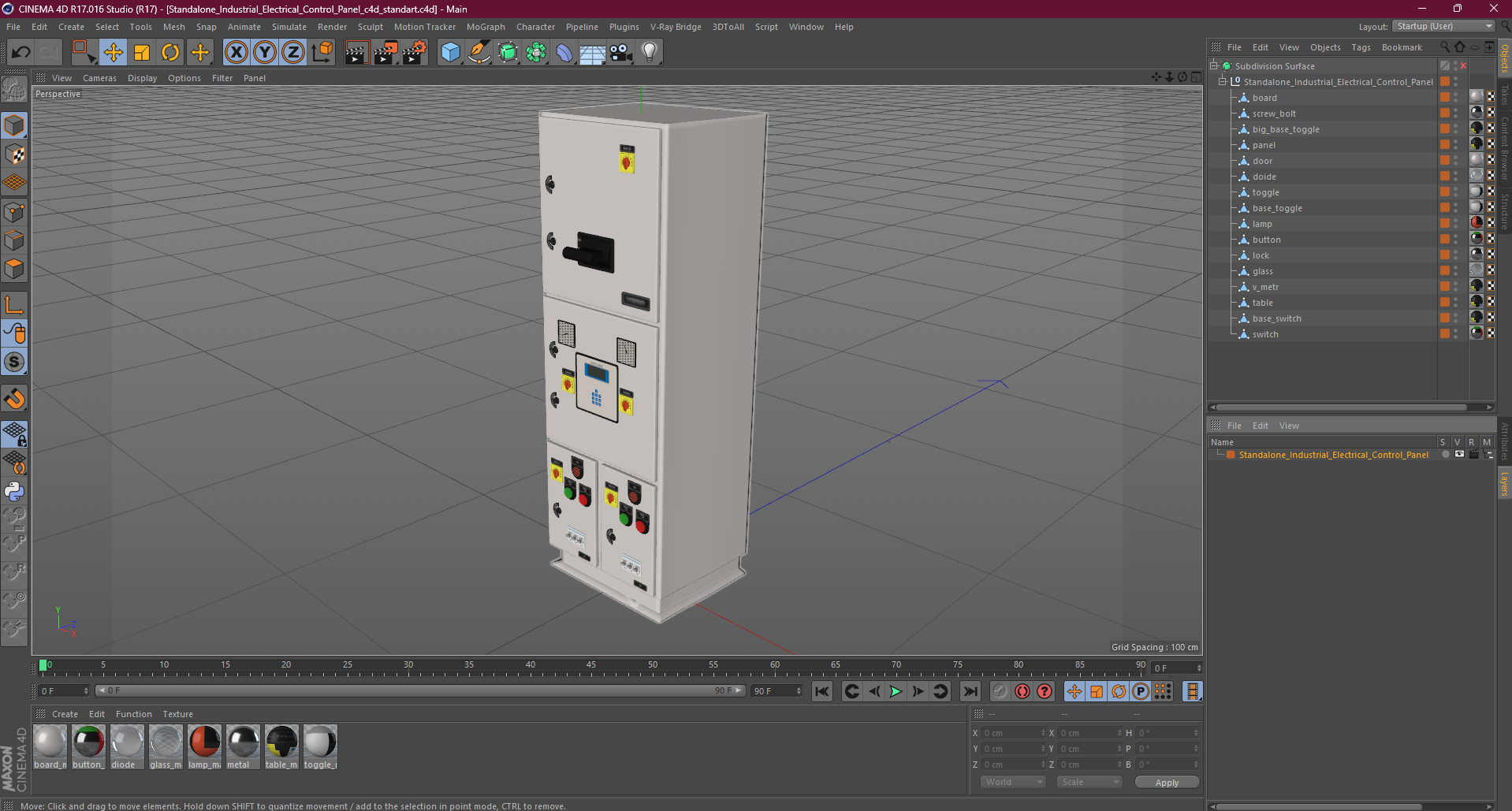 3D Standalone Industrial Electrical Control Panel