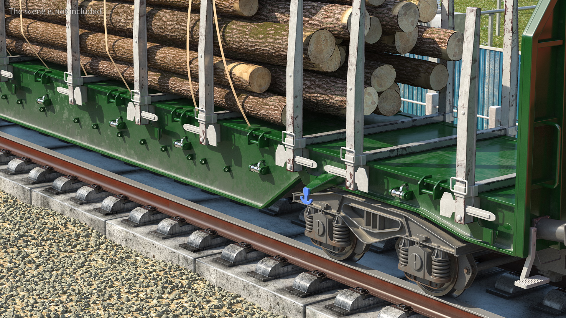3D Stake Wagon Loaded with Logs model