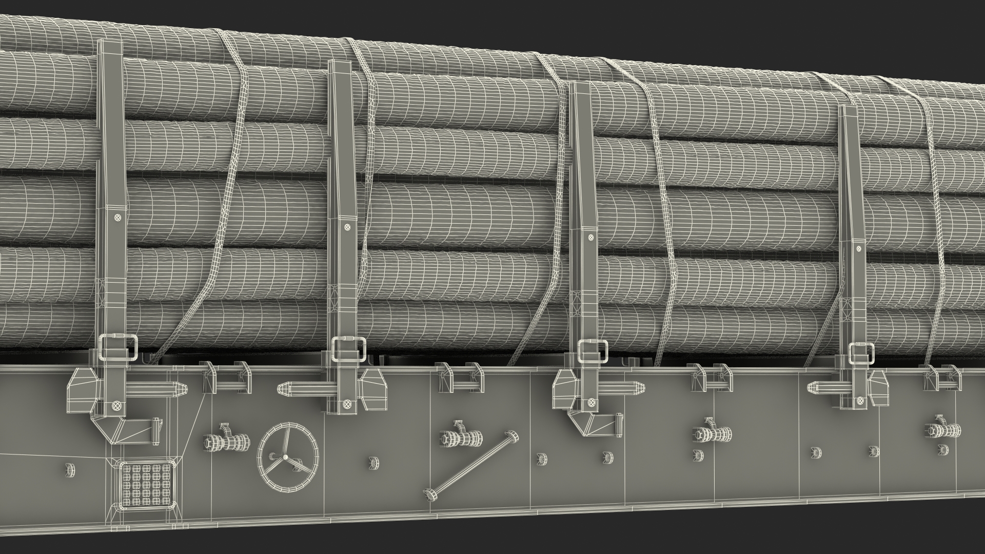 3D Stake Wagon Loaded with Logs model