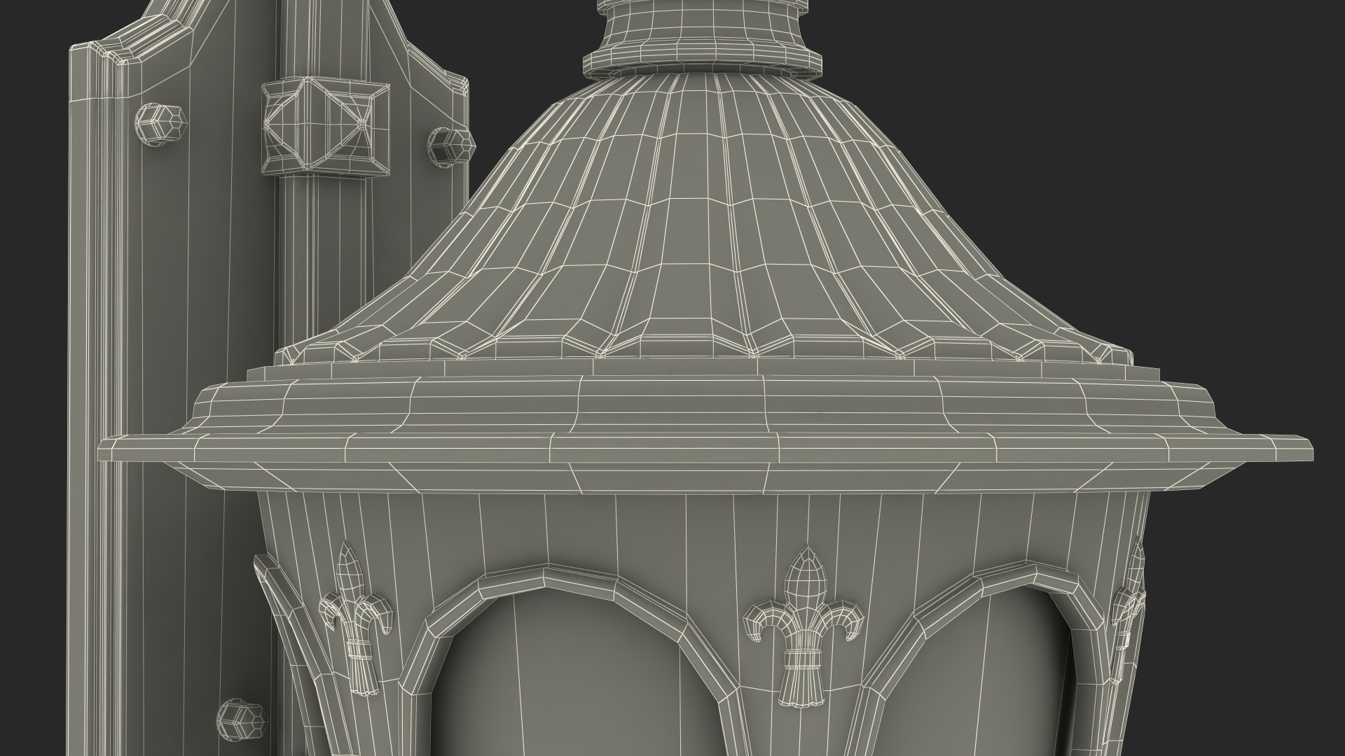Black Vintage Outdoor Wall Lantern 3D model