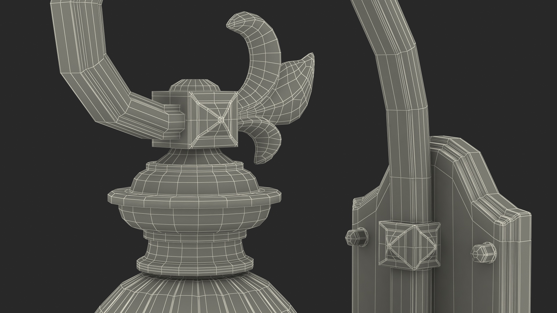 Black Vintage Outdoor Wall Lantern 3D model