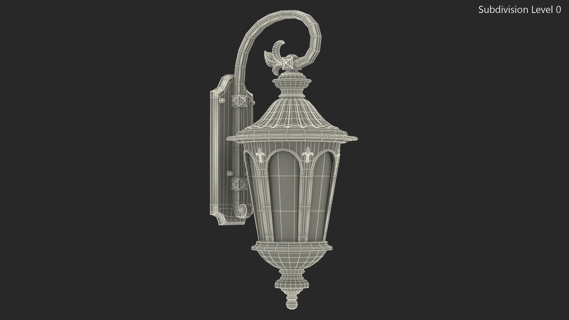 Black Vintage Outdoor Wall Lantern 3D model