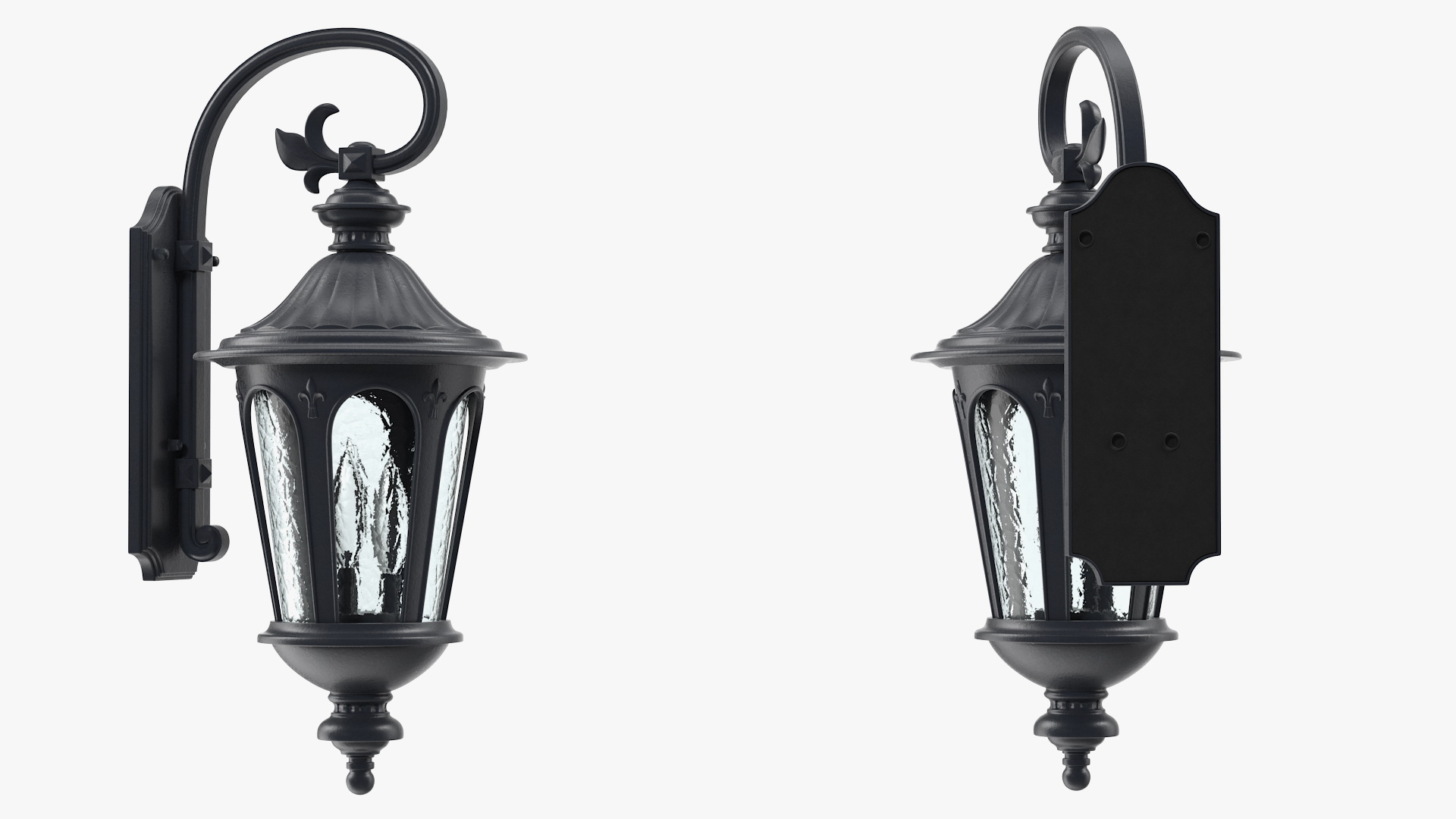 Black Vintage Outdoor Wall Lantern 3D model