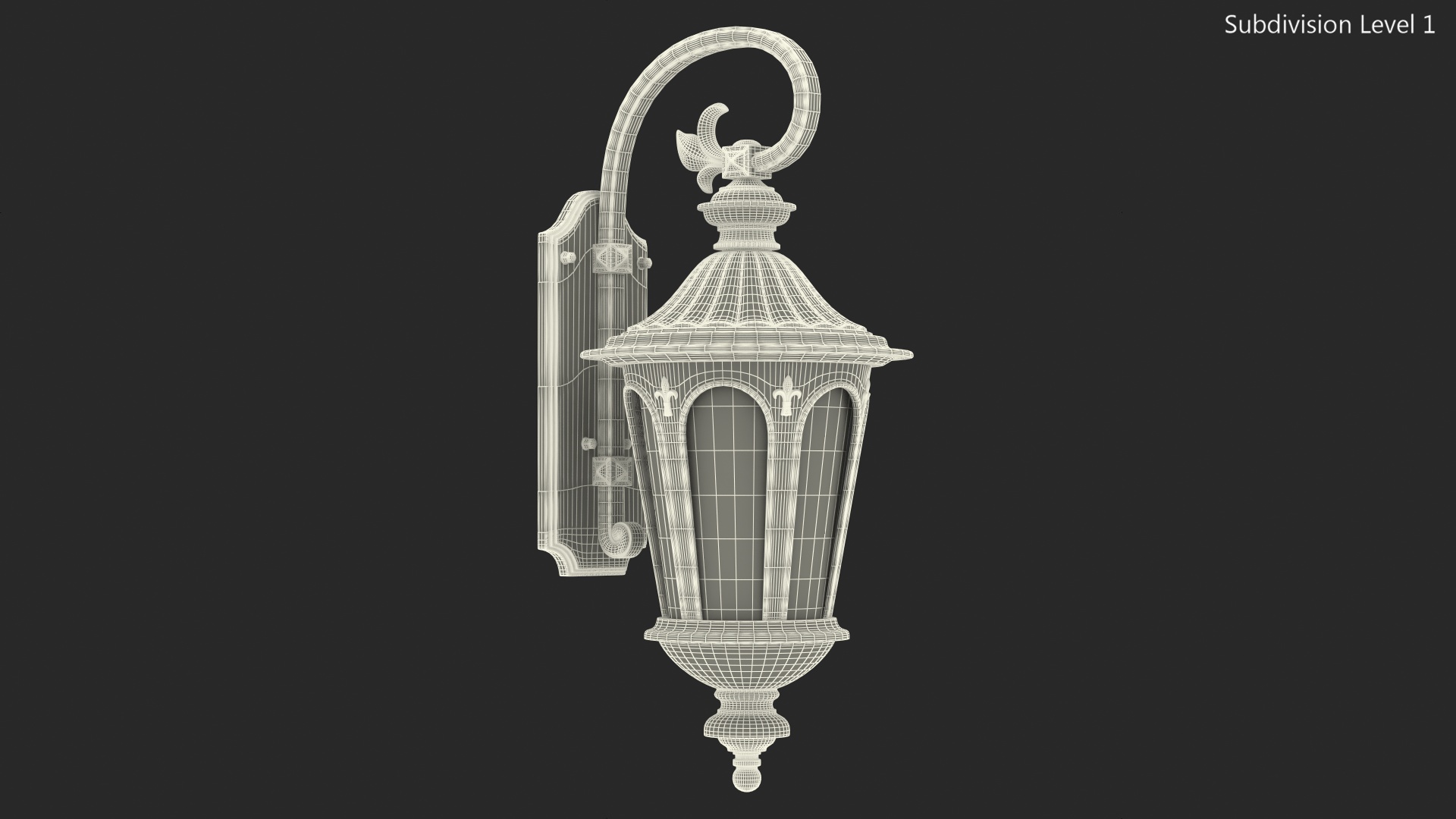 Black Vintage Outdoor Wall Lantern 3D model