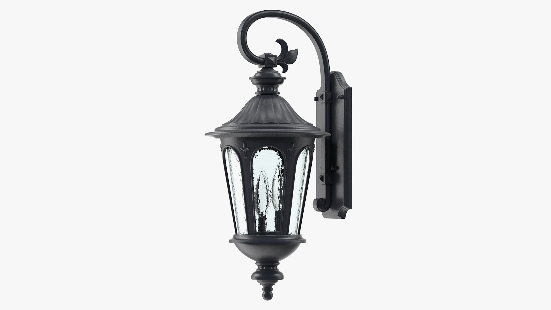 Black Vintage Outdoor Wall Lantern 3D model