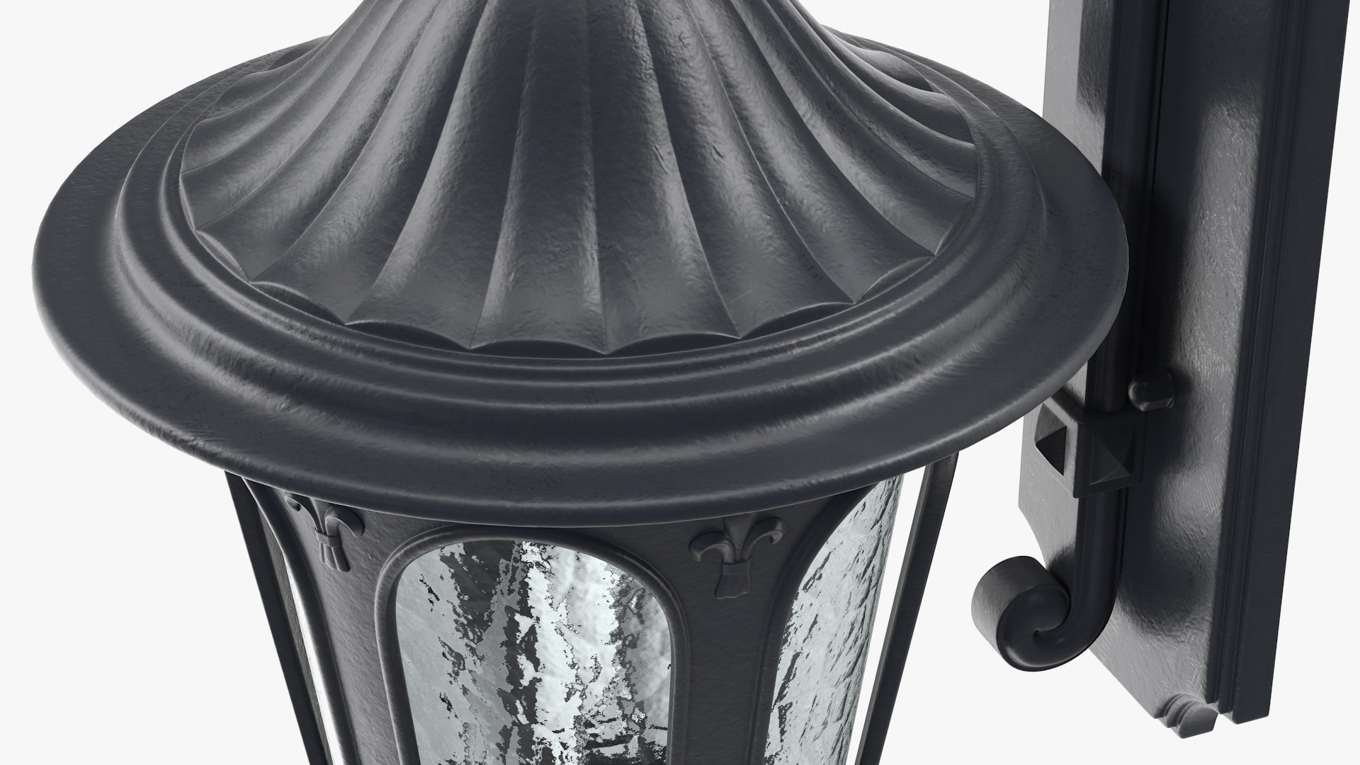 Black Vintage Outdoor Wall Lantern 3D model