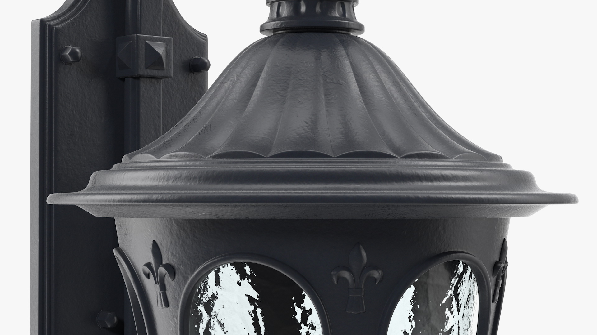 Black Vintage Outdoor Wall Lantern 3D model