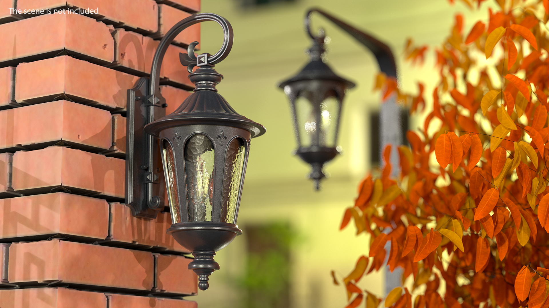 Black Vintage Outdoor Wall Lantern 3D model