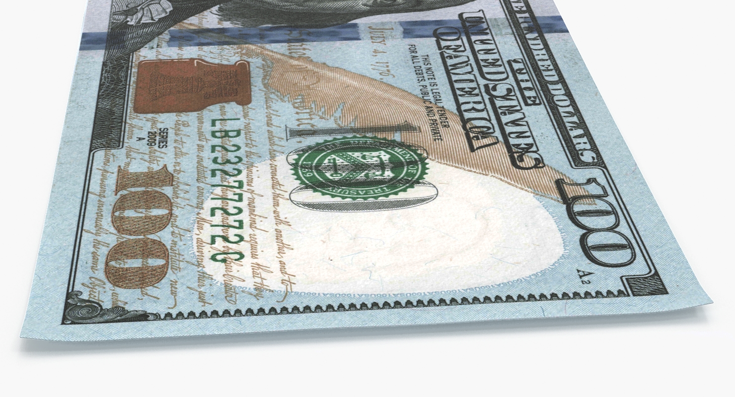 New 100 Dollar Bill 3D model