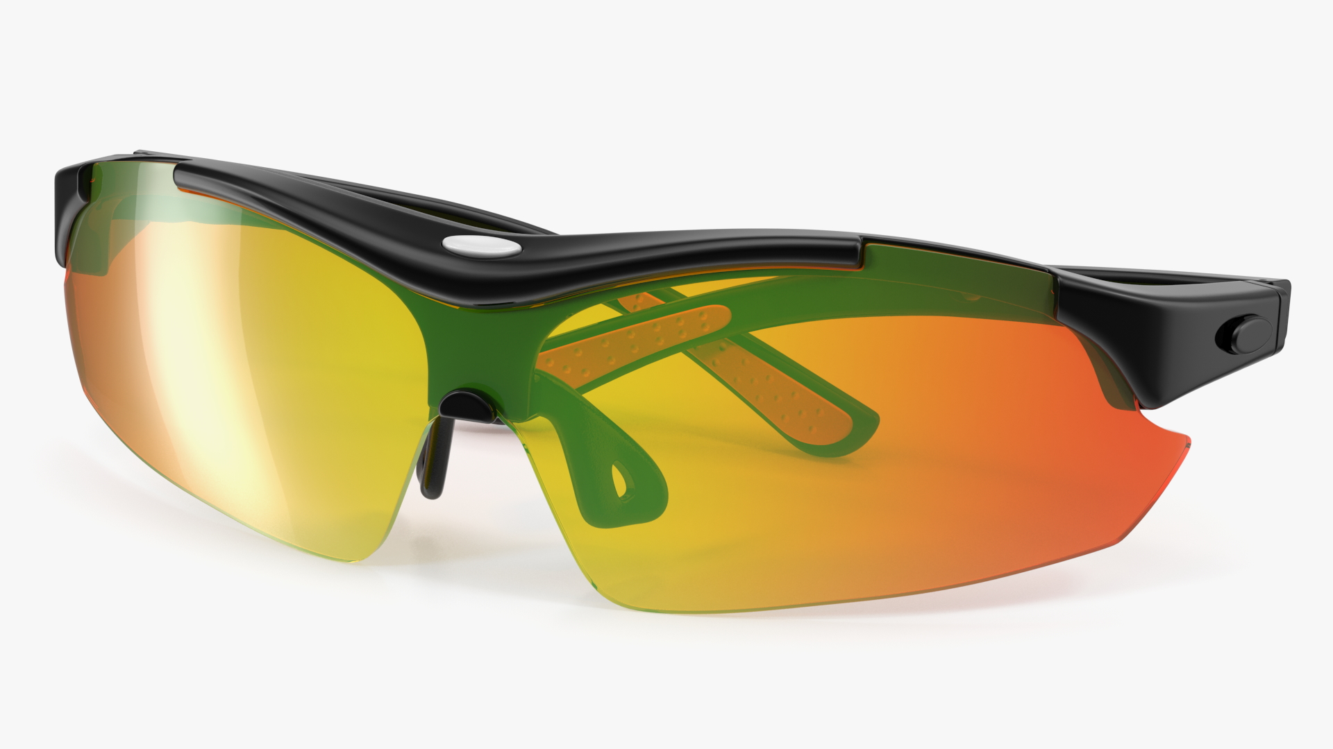 3D model Black Sport Eyeglass with Orange Glasses