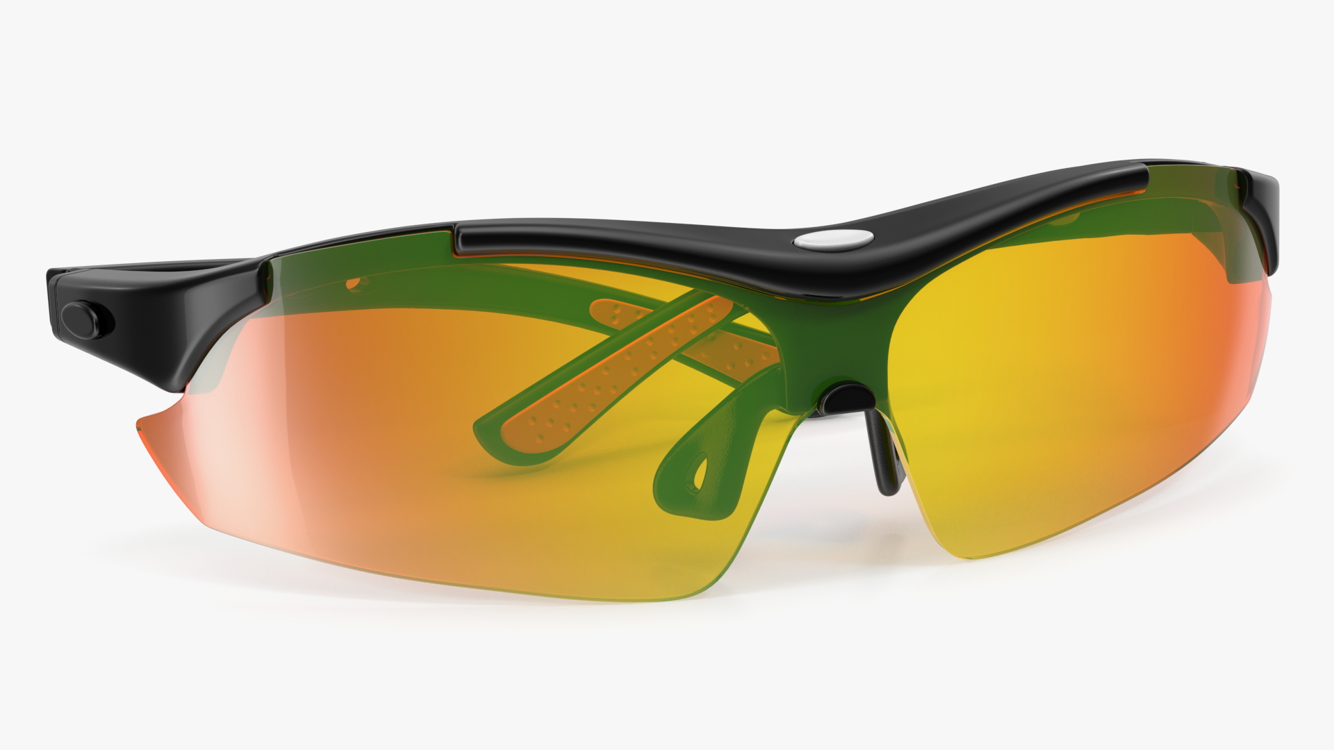 3D model Black Sport Eyeglass with Orange Glasses