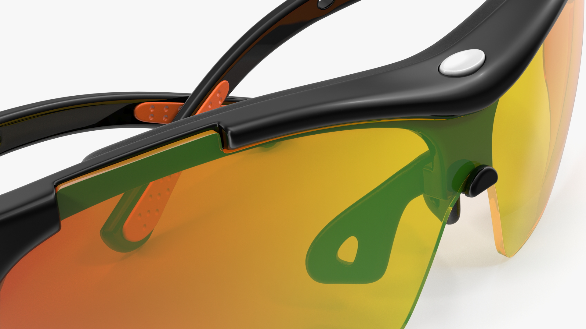 3D model Black Sport Eyeglass with Orange Glasses