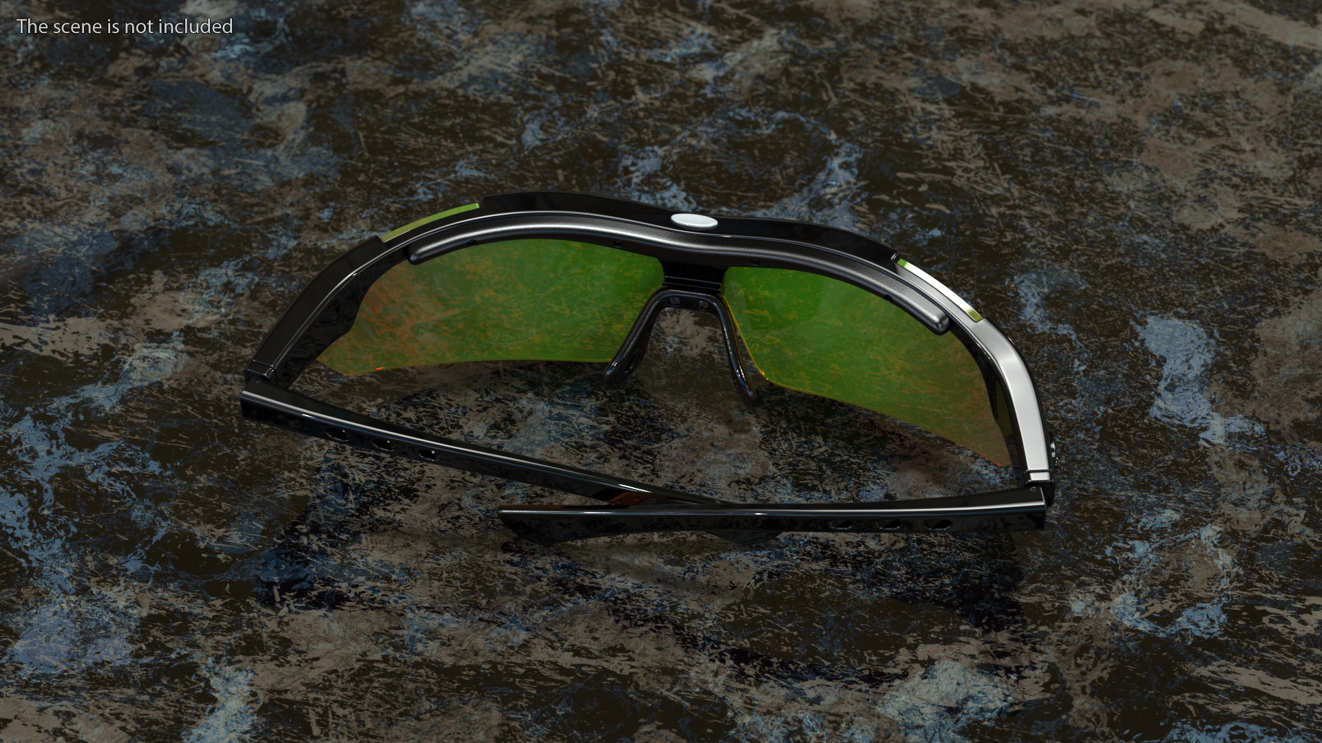 3D model Black Sport Eyeglass with Orange Glasses