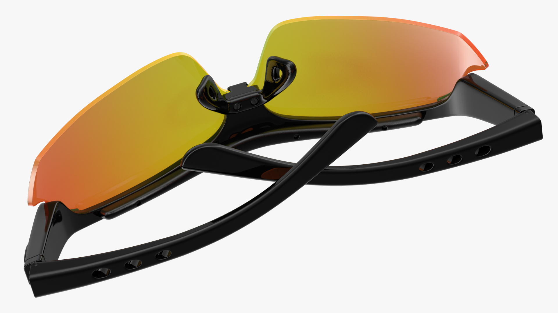 3D model Black Sport Eyeglass with Orange Glasses