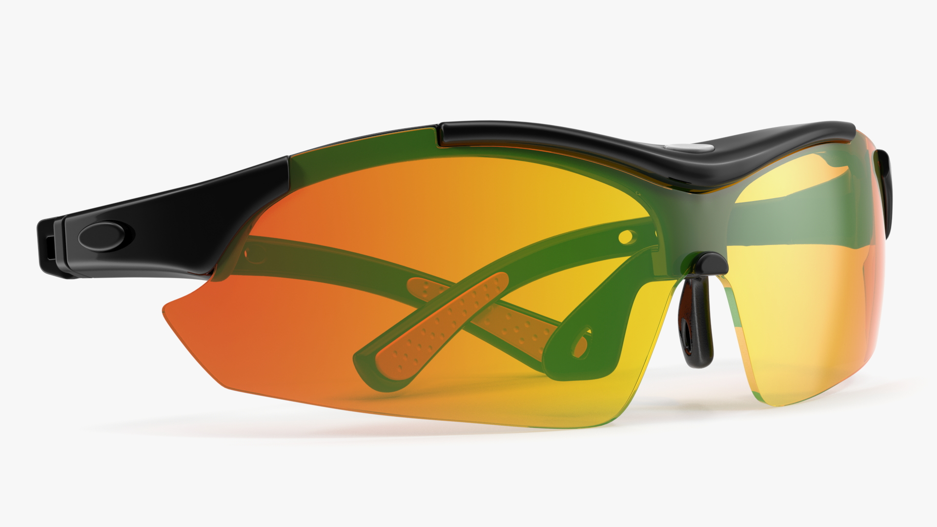 3D model Black Sport Eyeglass with Orange Glasses