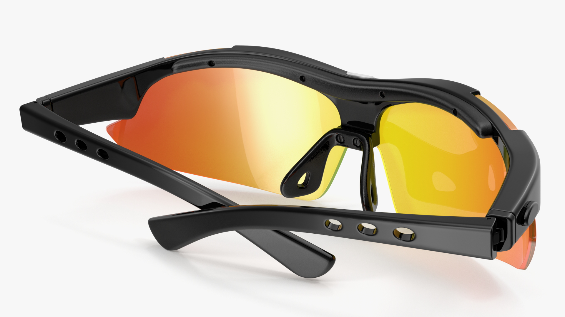 3D model Black Sport Eyeglass with Orange Glasses