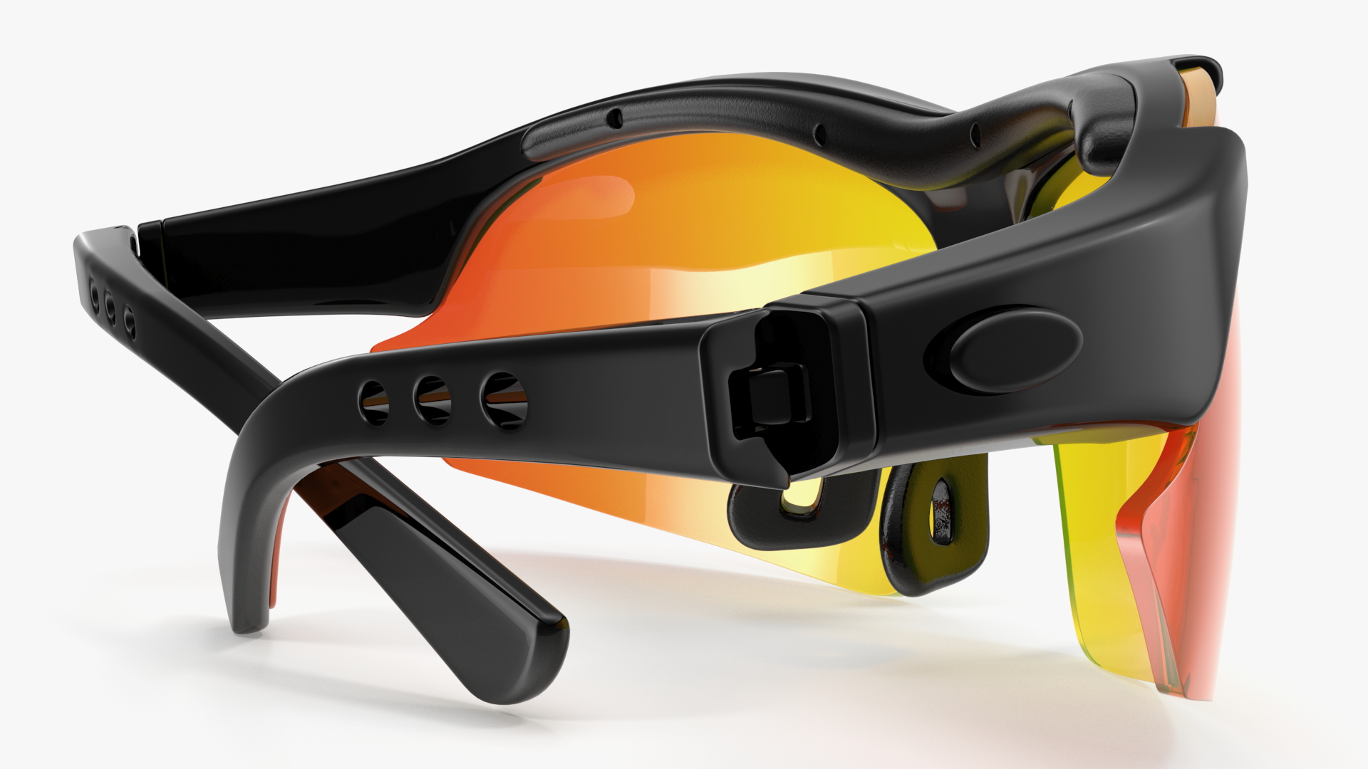 3D model Black Sport Eyeglass with Orange Glasses