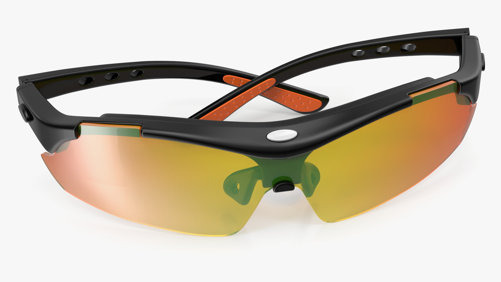 3D model Black Sport Eyeglass with Orange Glasses
