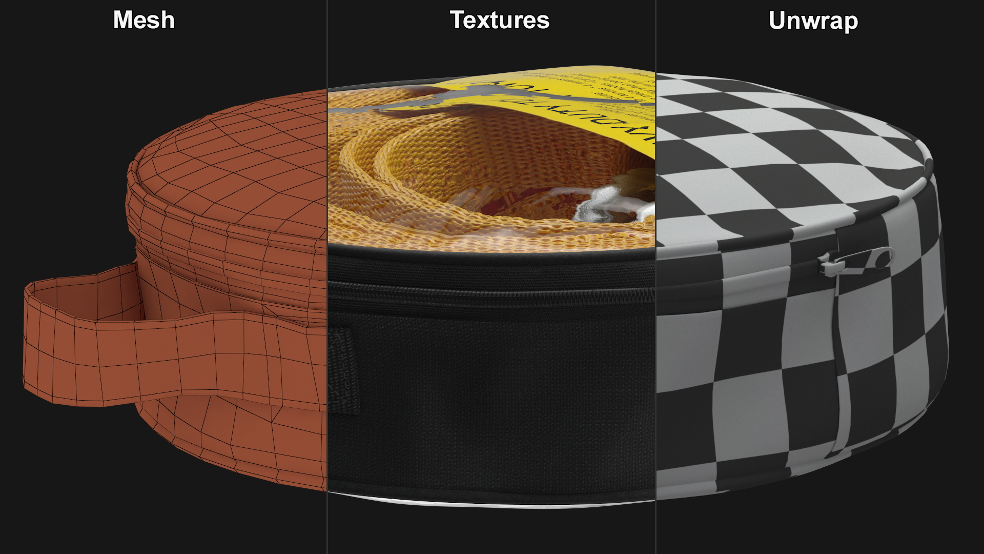 3D Tow Rope AA Car Essentials Packed model
