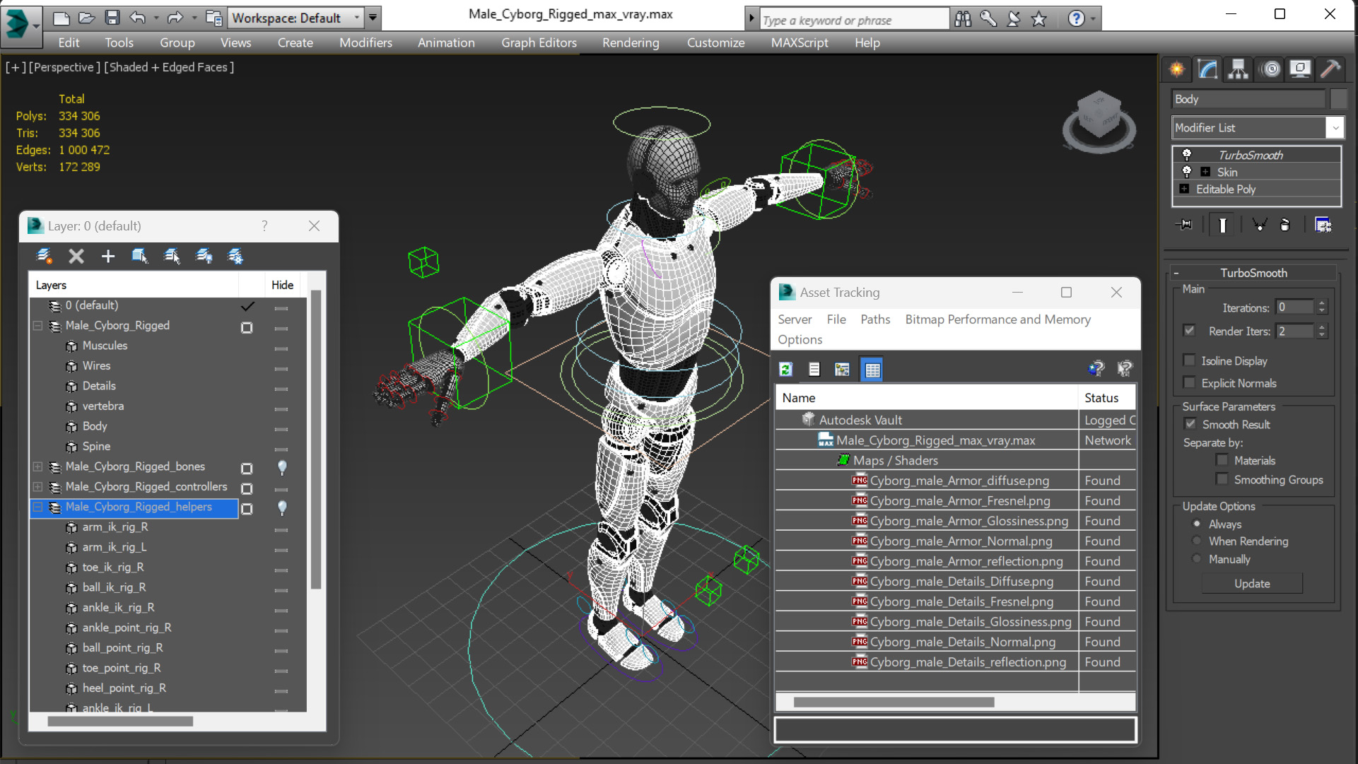 Male Cyborg Rigged for Cinema 4D 3D