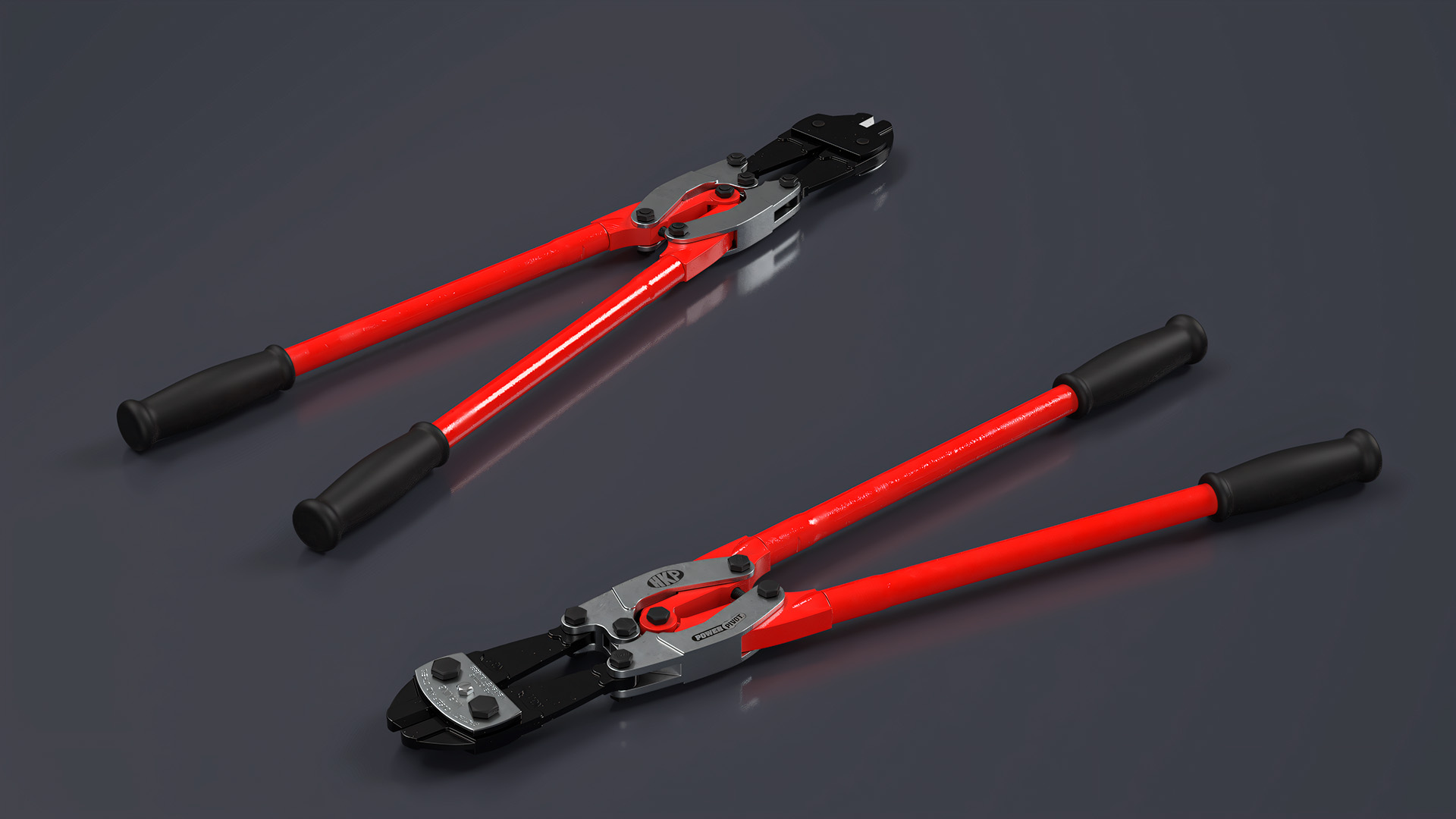 3D Industrial Bolt Cutter Tool Red