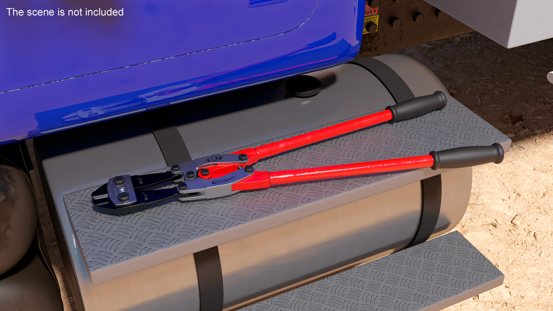 3D Industrial Bolt Cutter Tool Red