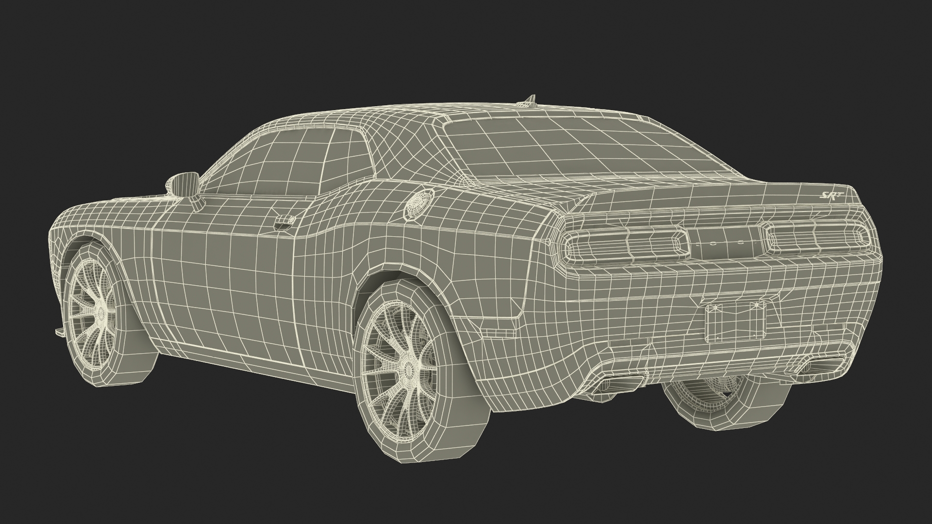 3D Dodge Challenger SRT Muscle Car