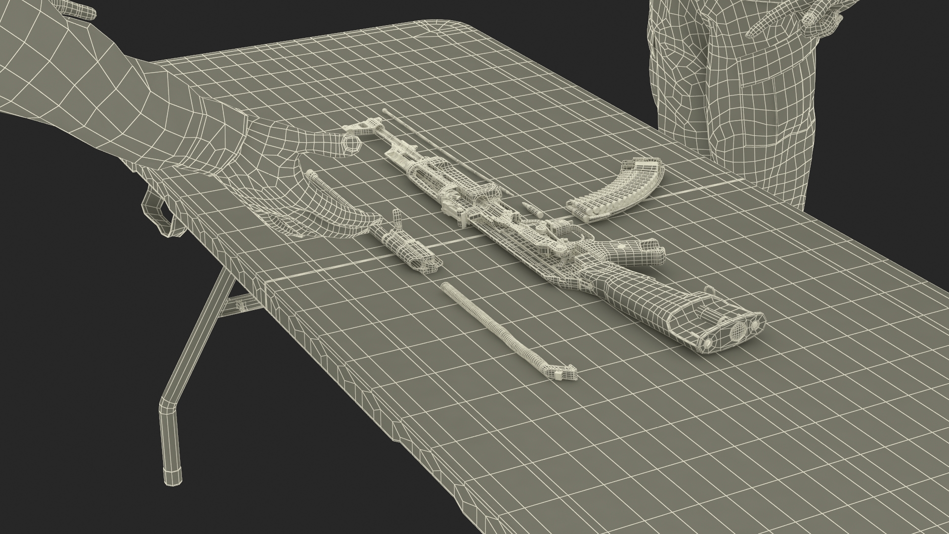 3D Military Personnel Discussing Weapons Fur