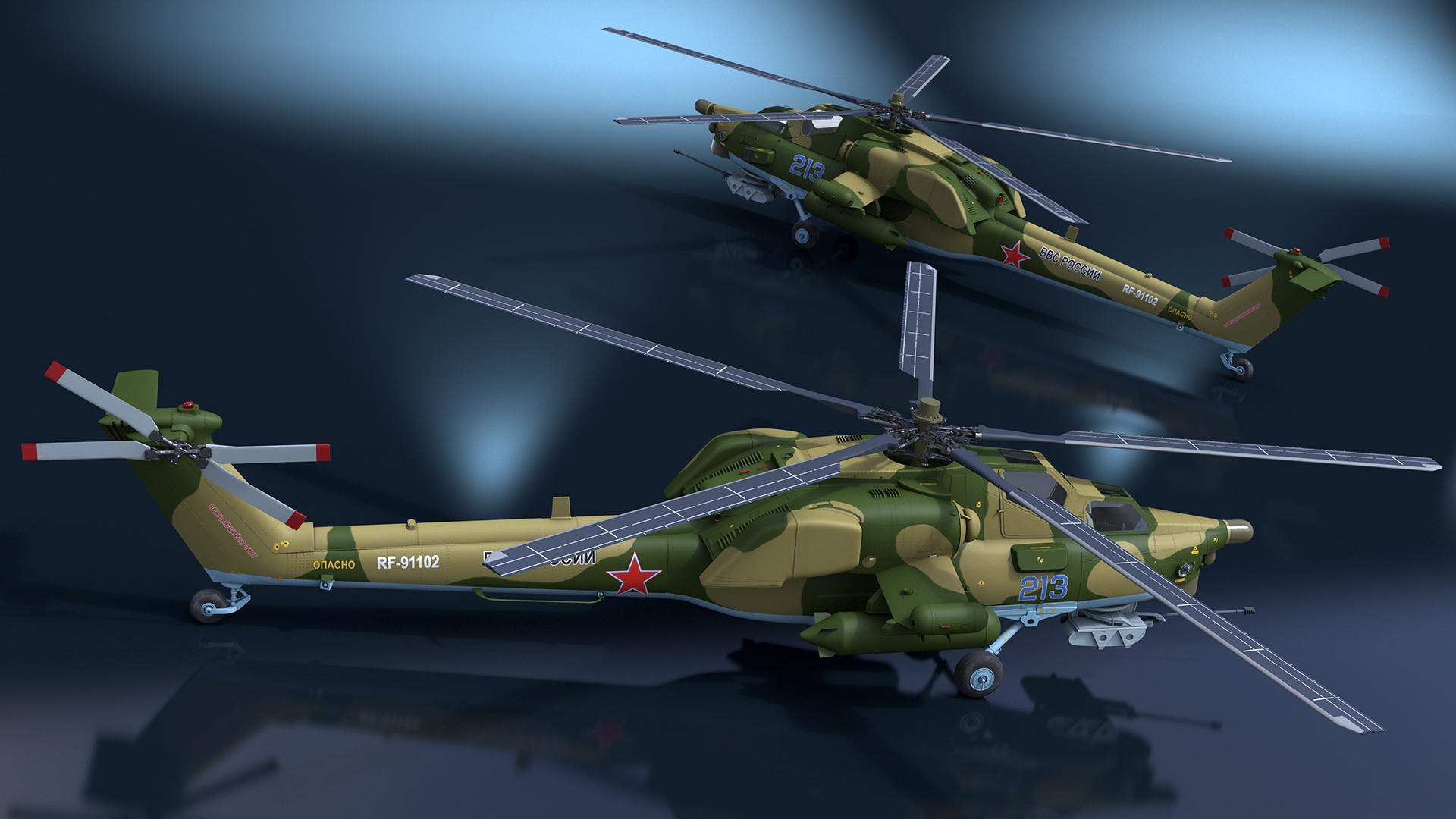 3D Combat Helicopter Mi-28 model
