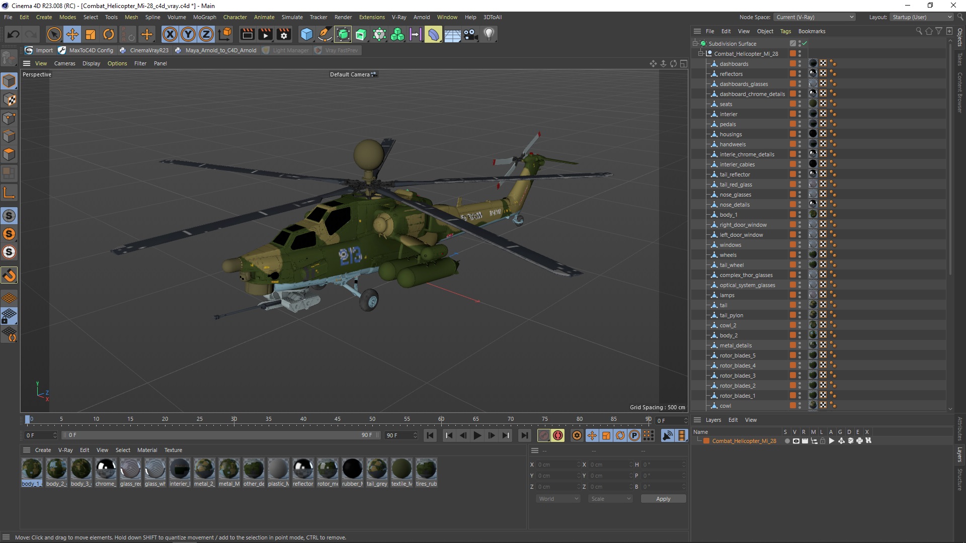 3D Combat Helicopter Mi-28 model