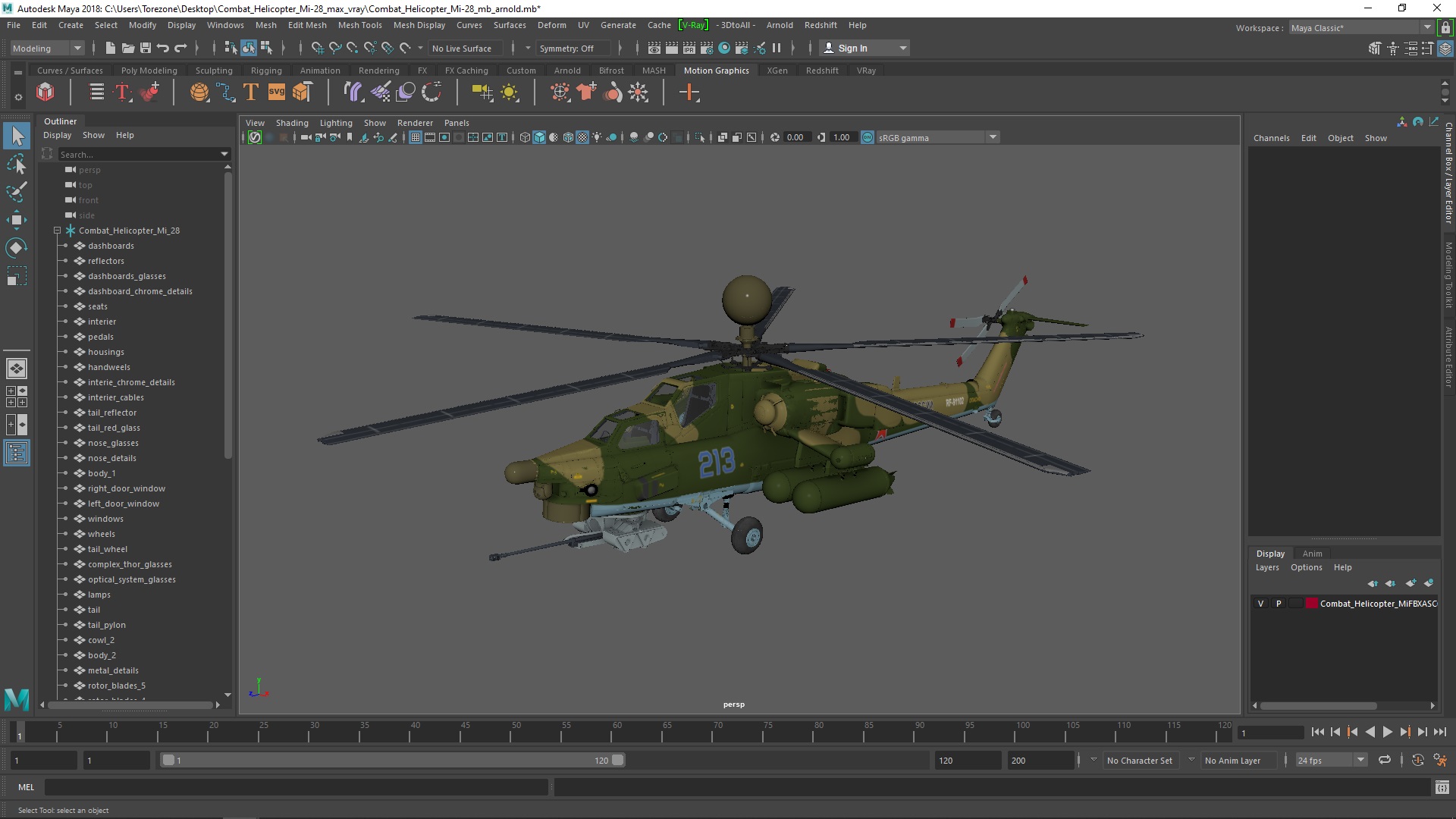 3D Combat Helicopter Mi-28 model