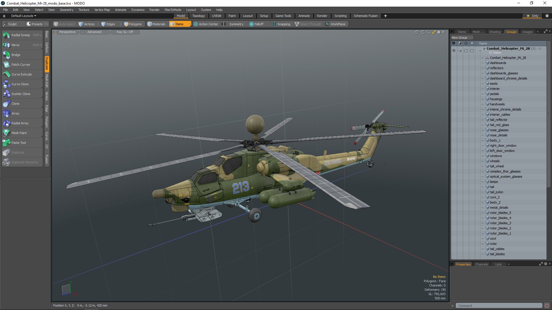3D Combat Helicopter Mi-28 model