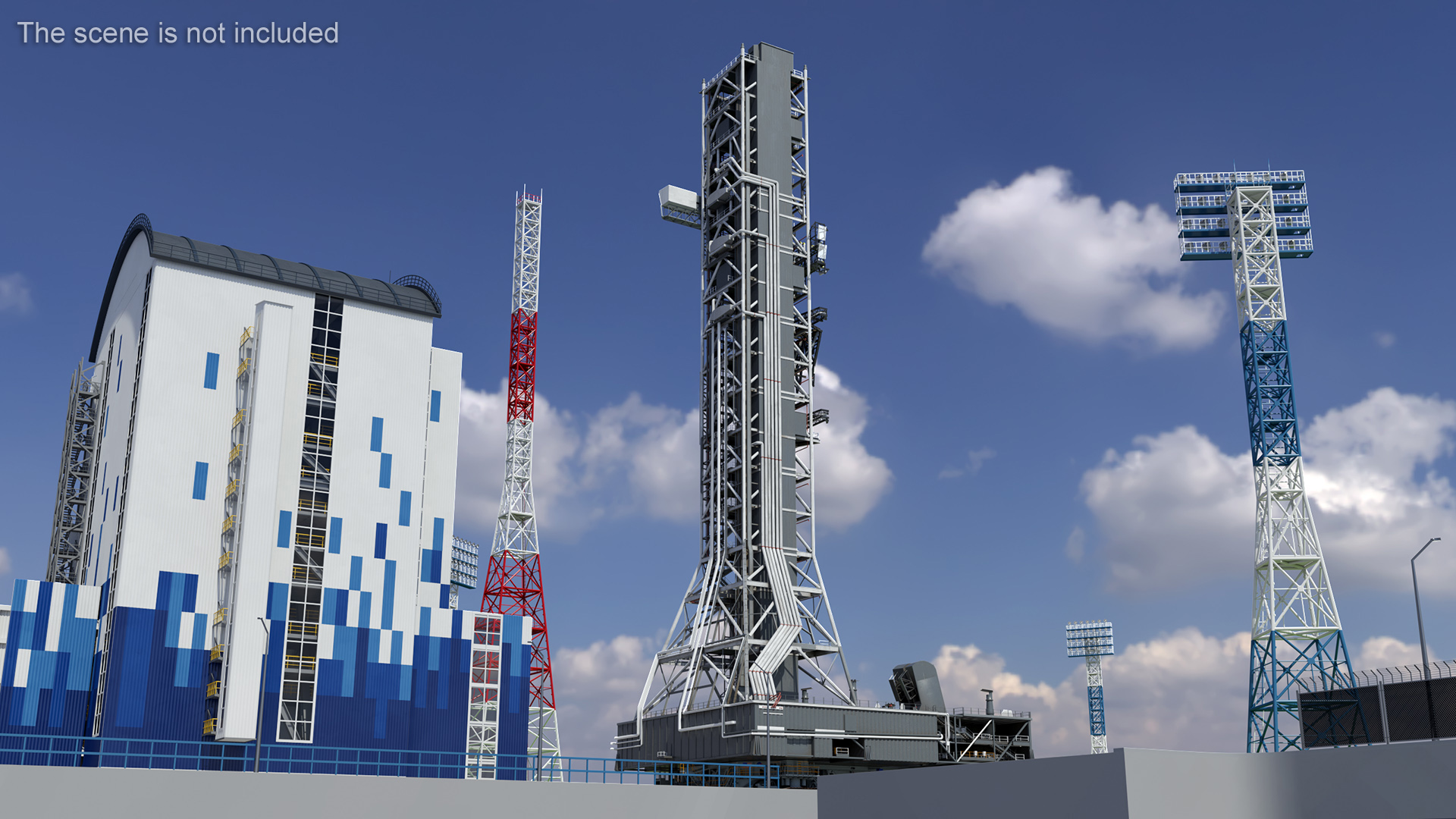SLS Launch Pad with Missile Crawler Transporter 3D